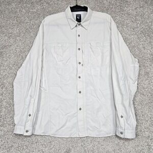 Kuhl Wunderer Shirt Men's Large white Long Sleeve Button Up vented nylon